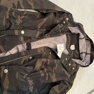 J.Crew rain jacket in camo, women’s size XS. New with tags!